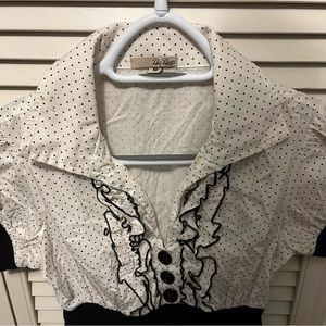 black & white polka dot dress